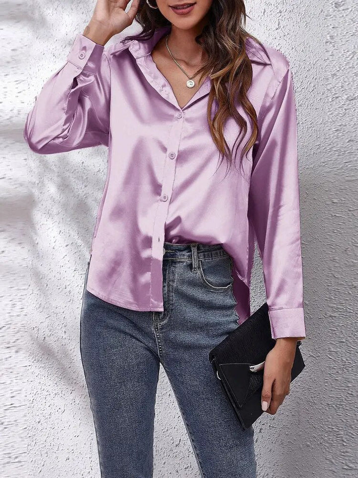 Variant image for Dames Shirt Satijnen Modern Elegante Top 100% Satijn-33