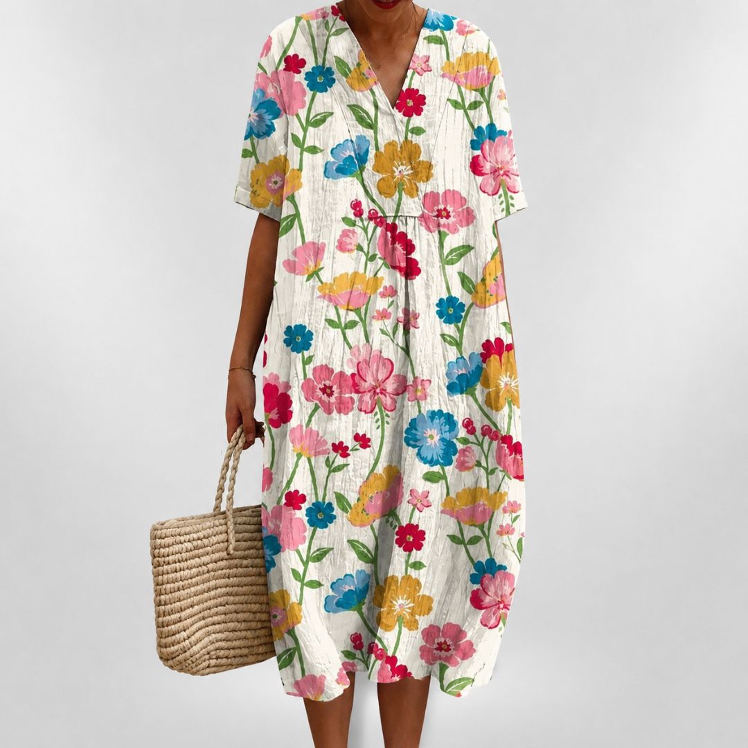 Losse zomerjurk voor dames met bloemenprint 6