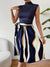Variant image for Dames Jurk Patchwork Met Riem en Patrouilledruk, Ideaal Voor Zomer En Casual Gelegenheden-1