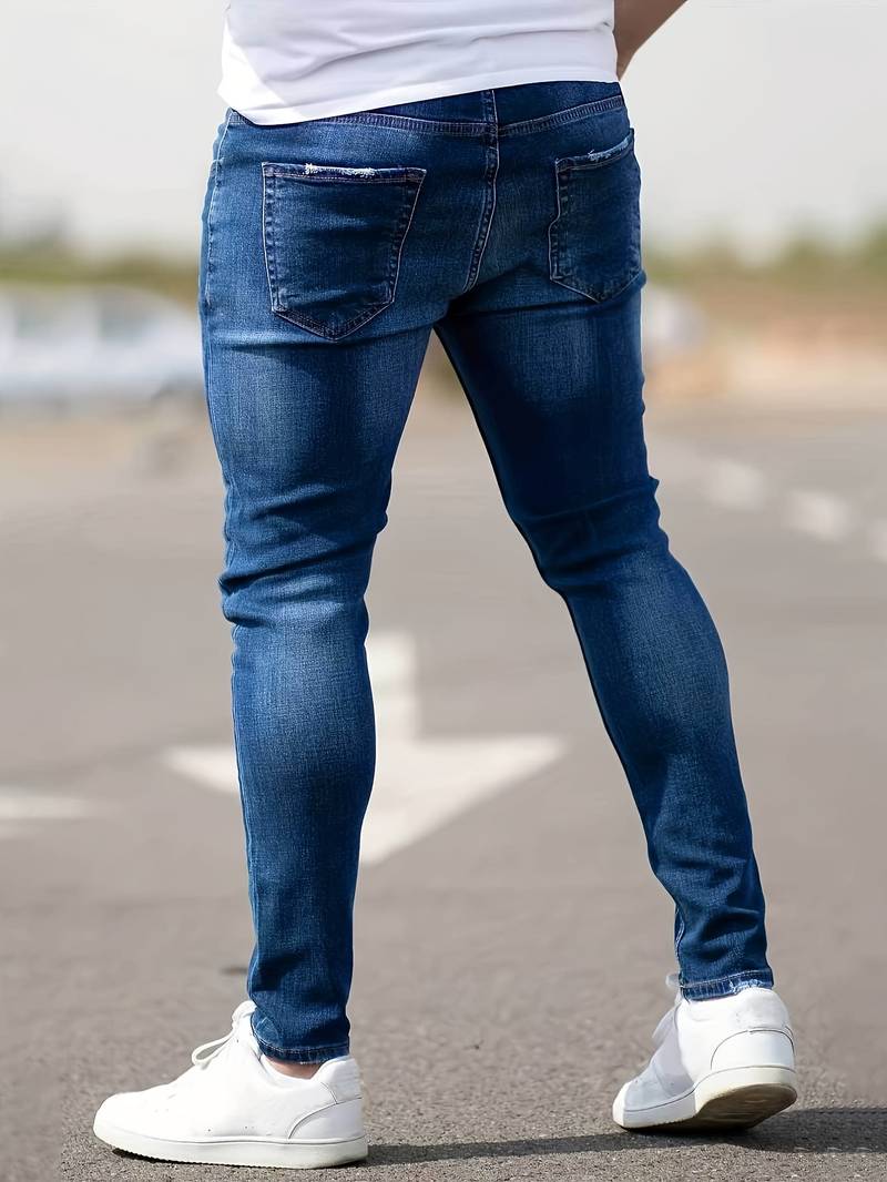 Heren Jeans Gescheurd Casual Denim Hoogwaardige Pasvorm-2
