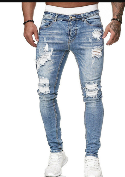Variant image for Heren Jeans Gescheurd Casual Denim Hoogwaardige Pasvorm-36