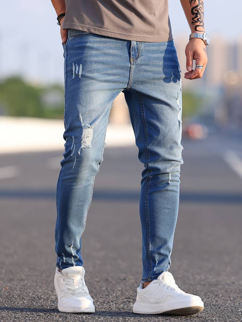 Variant image for Heren Jeans Gescheurd Casual Denim Hoogwaardige Pasvorm-29