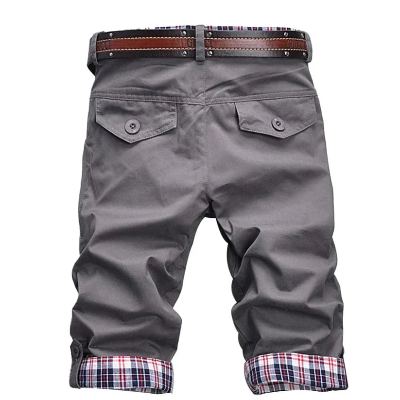 Heren Korte Broek Cargo Stijl 100% Katoen Met Praktische Zakken-3