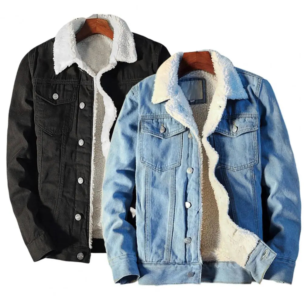 Heren Jas Winter Denim Fleece Stijlvol en Comfortabel 2