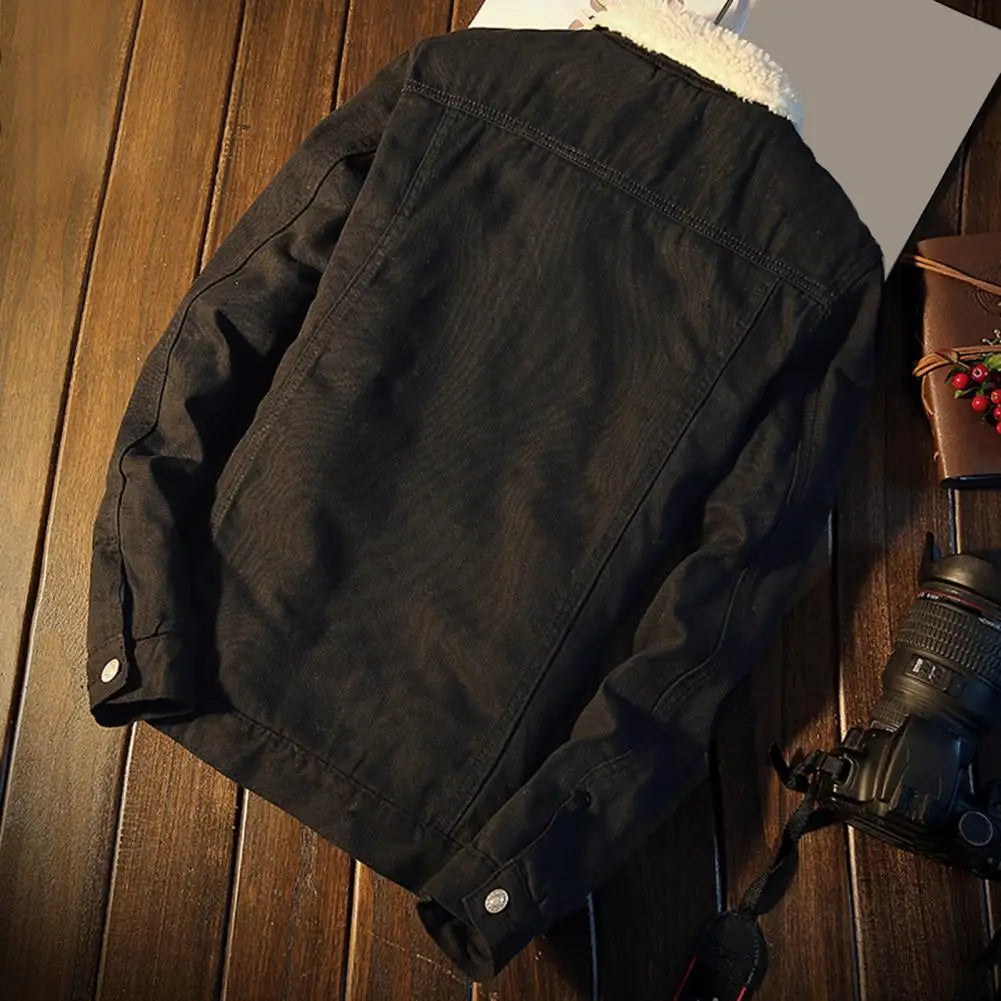 Heren Jas Winter Denim Fleece Stijlvol en Comfortabel 5
