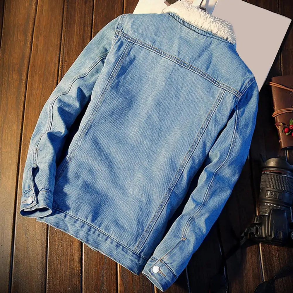 Heren Jas Winter Denim Fleece Stijlvol en Comfortabel 4