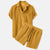 Heren Zomer Outfit Snoerbroek en Shirt Set Casual Koordmateriaal-1