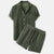 Variant image for Heren Zomer Outfit Snoerbroek en Shirt Set Casual Koordmateriaal-10