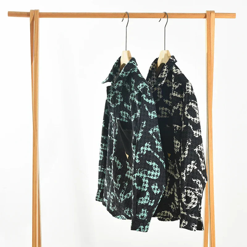 Heren Overhemd Lange Mouw Stijlvol Polyester met Uniek Patchworkpatroon 6