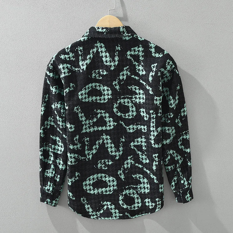 Heren Overhemd Lange Mouw Stijlvol Polyester met Uniek Patchworkpatroon 3