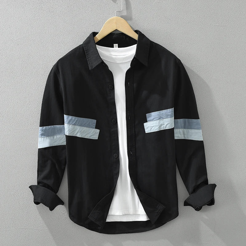 Heren Overhemd Patchwork Casual Fit Katoen 1