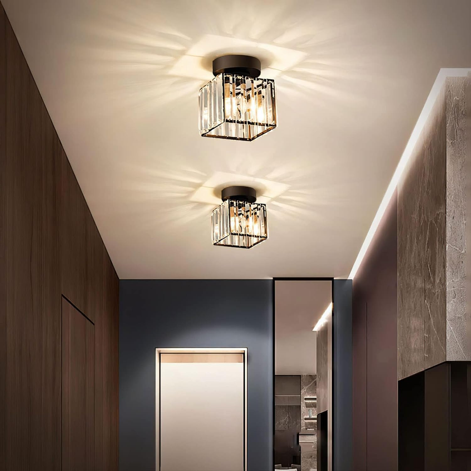 Moderne Plafondlamp met Kristallen Accenten 5