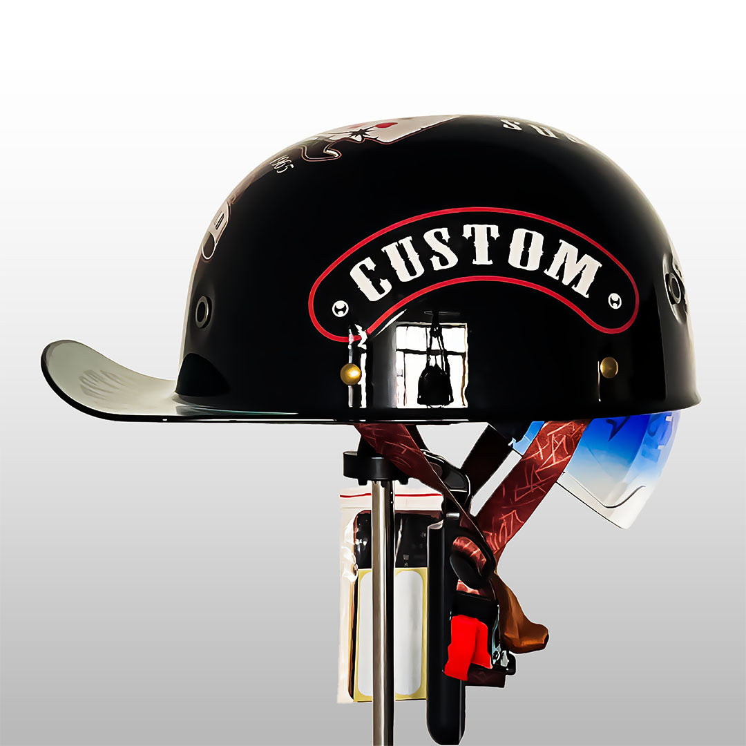 Motorhelm in Baseballpet-Stijl met ECE en DOT Goedkeuring