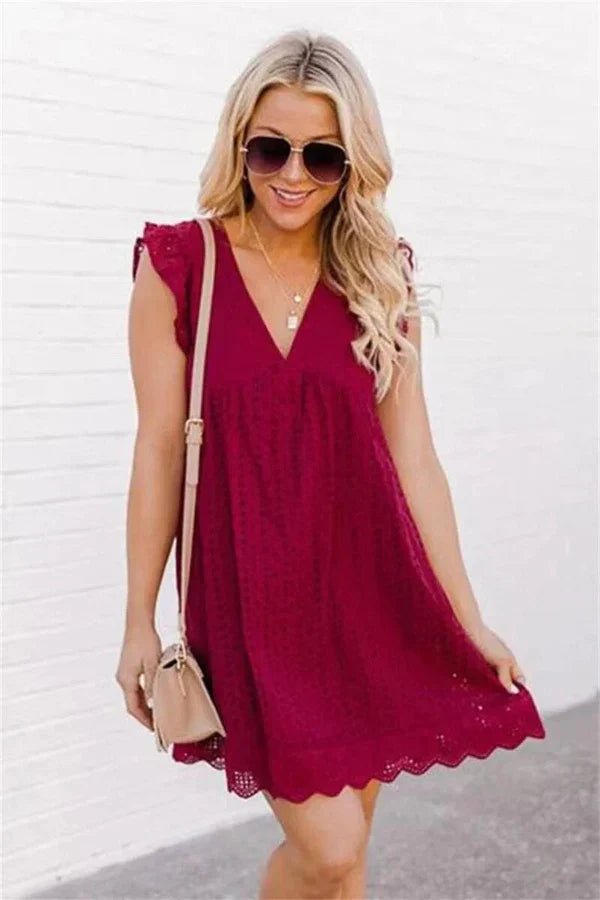 Variant image for Dames Mini Jurk Eenvoudige Stijl Lichte Stof voor Zomerjurkjes-49