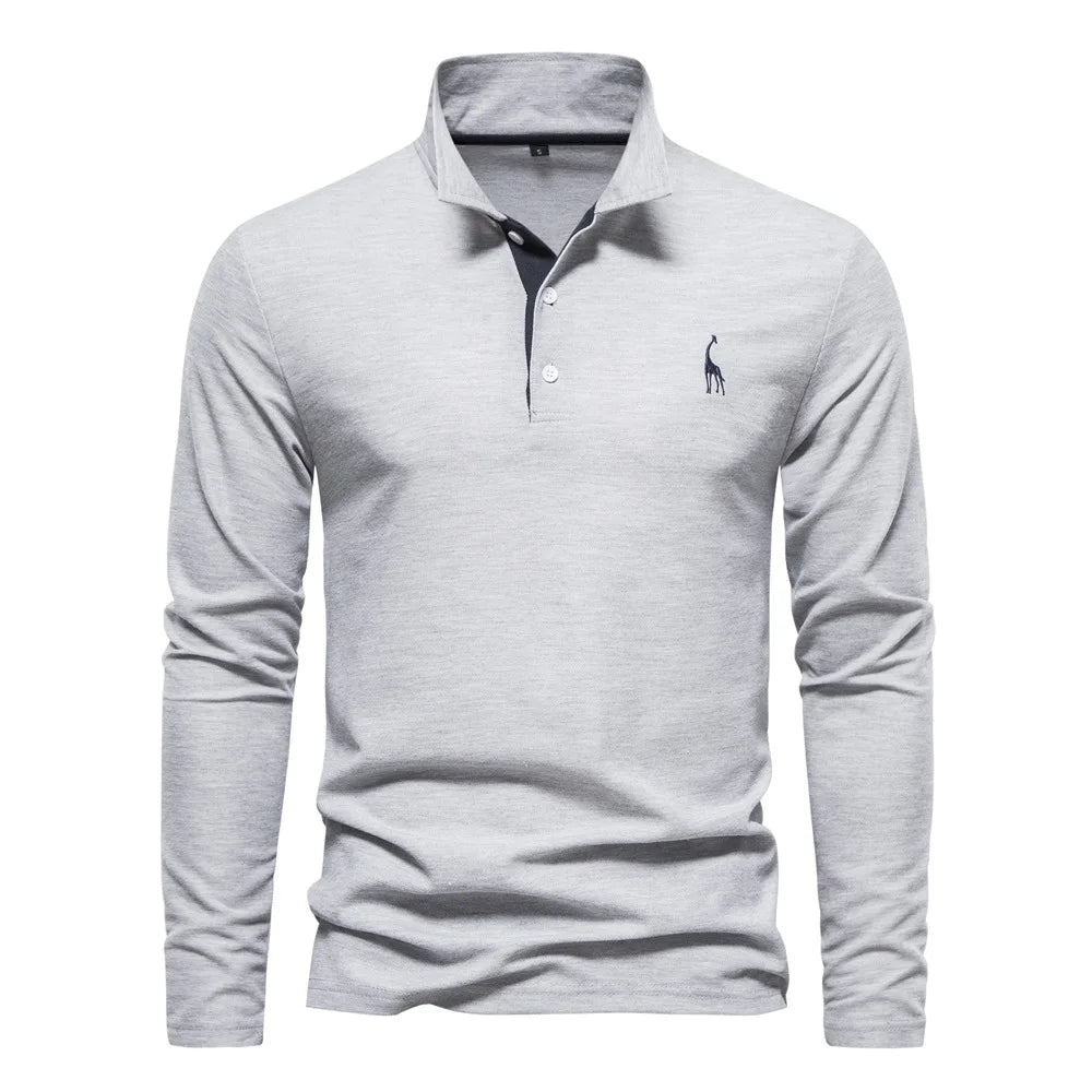 Variant image for Heren Poloshirt Langarm Casual Katoen-14
