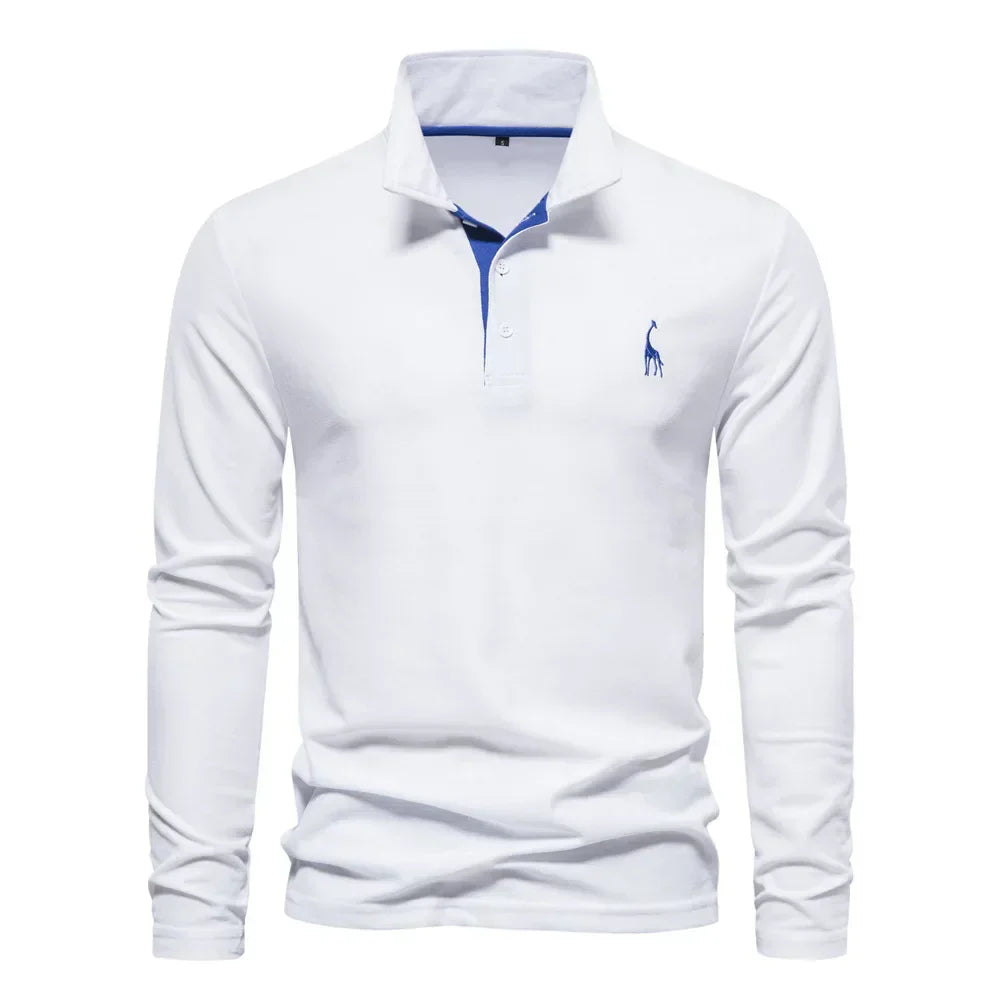 Variant image for Heren Poloshirt Langarm Casual Katoen-36