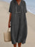 Variant image for Dames Jurk Zwart Casual V-hals Ademend Katoen-13