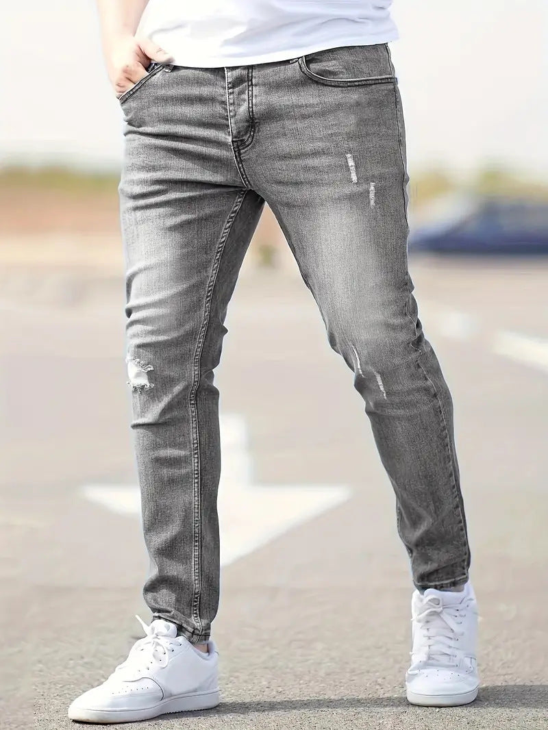 Heren Jeans Gescheurd Casual Denim Hoogwaardige Pasvorm