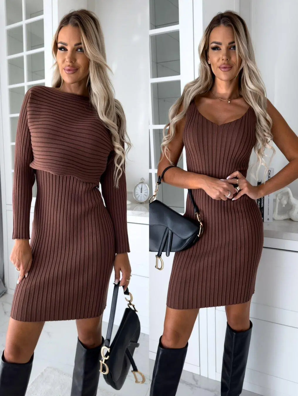 Variant image for Dames Pak 2 Delig Met Gaten Top En Rok Hoogwaardige Stoffen Elegant-1