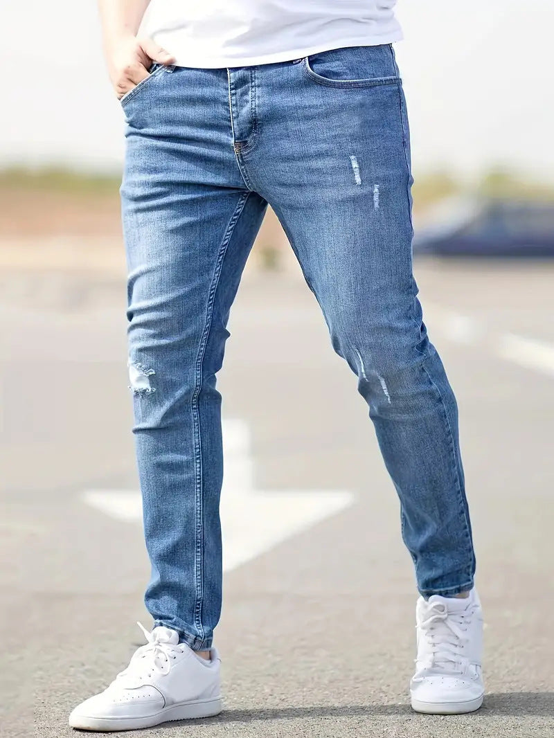 Heren Jeans Gescheurd Casual Denim Hoogwaardige Pasvorm