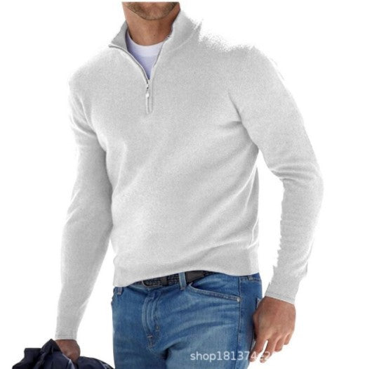 Heren Trui Kwartzipper Casual Katoenmix