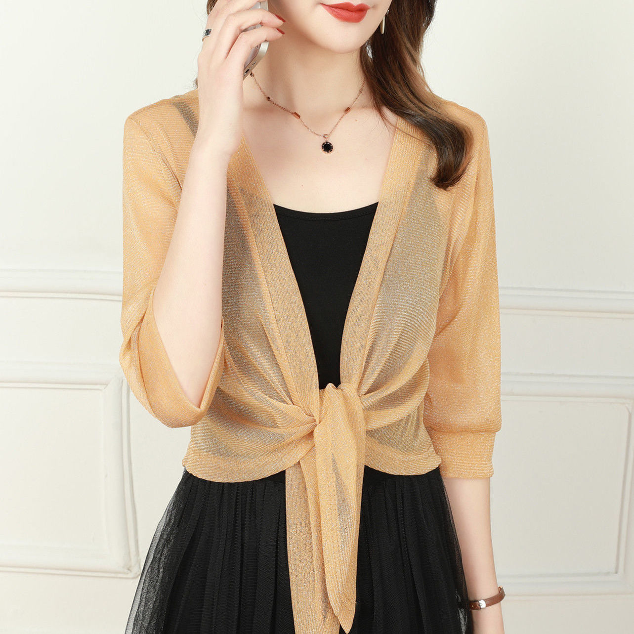 Variant image for Dames Blouse Lente Open Front 100% Katoen Ademend Casual-16