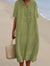 Variant image for Dames Jurk Zwart Casual V-hals Ademend Katoen-5