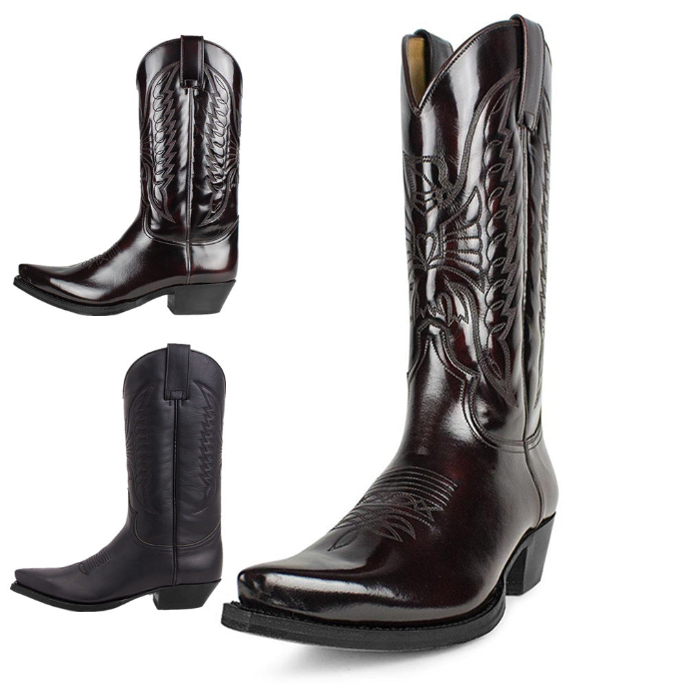 Heren Laarzen Stoere Westernstijl Leer met Slipbestendige Zool 4