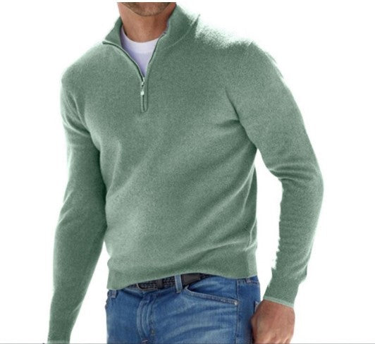 Heren Trui Kwartzipper Casual Katoenmix