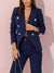 Variant image for Dames Pak 2 Delig Elegante Blazer en Broek Donkerblauw en Bruin-2