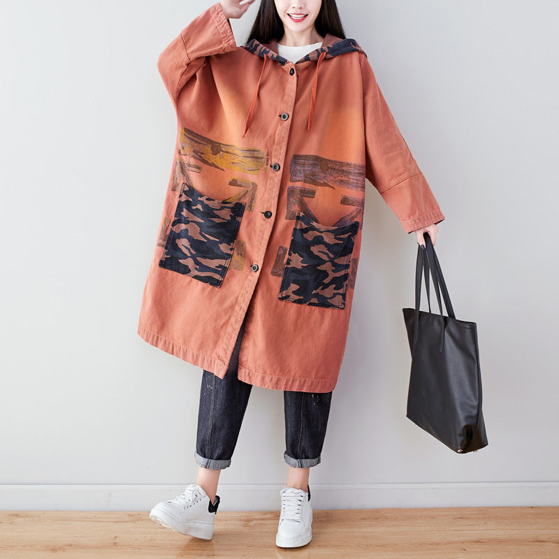 Dames Denim Jas met Lange Mouwen en Knopen