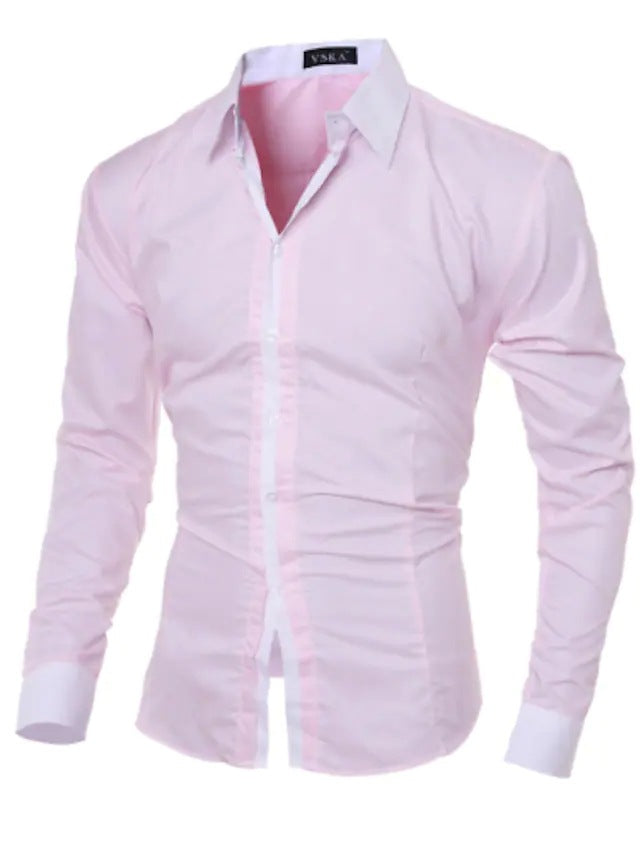 Heren Overhemd Casual Contrasterend 100% Katoen