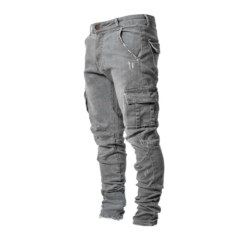Heren Cargo Broek Slim Fit Katoen Met Praktische Zakken