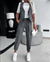 Variant image for Dames Tweedelige Set Gestreept Gilet en Broek Ademend Stof-6
