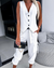 Variant image for Dames Tweedelige Set Gestreept Gilet en Broek Ademend Stof-1