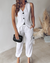 Dames Tweedelige Set Gestreept Gilet en Broek Ademend Stof-4