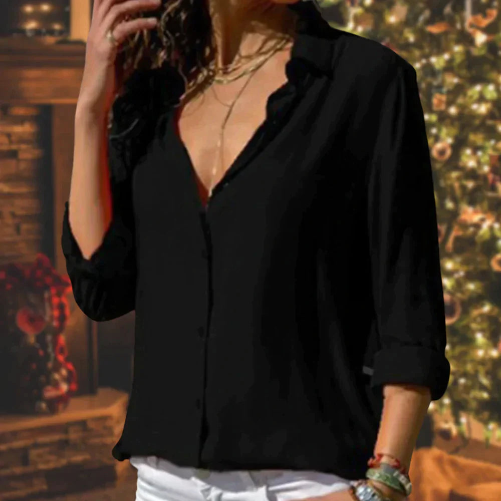 Variant image for Vrouwen Blouse Satijn Elegante Snit Luxe Stijl-16