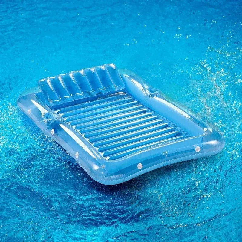 Opblaasbare Ligstoel Zonnebaden PVC met Hoofdkussen en Bekerhouders 7