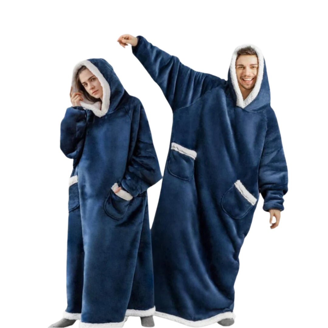 Oversized Deken Hoodie Met Sherpa Voering Voor Dames Microfleece 0