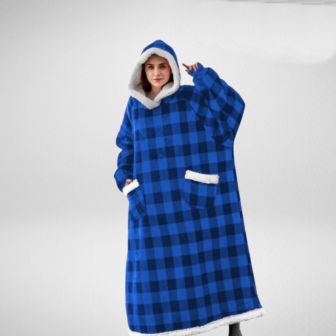 Oversized Deken Hoodie Met Sherpa Voering Voor Dames Microfleece 2