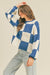 Oversized Pullover Ruitpatroon Kobalt 1