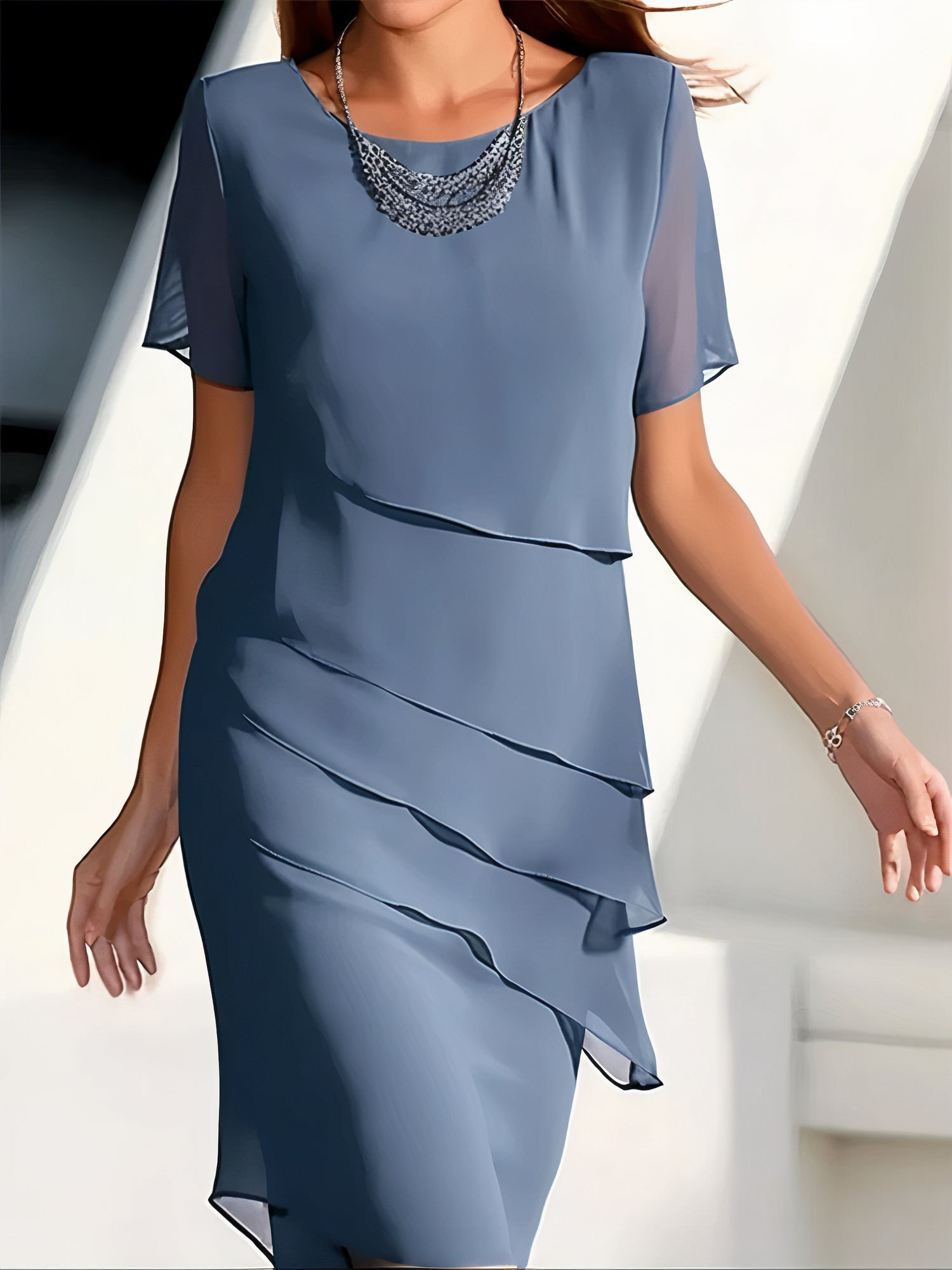 Variant image for Dames Lange Chiffon Jurk Vloerlengte Feestelijke Kleding Stijlvolle Dameskleding-9