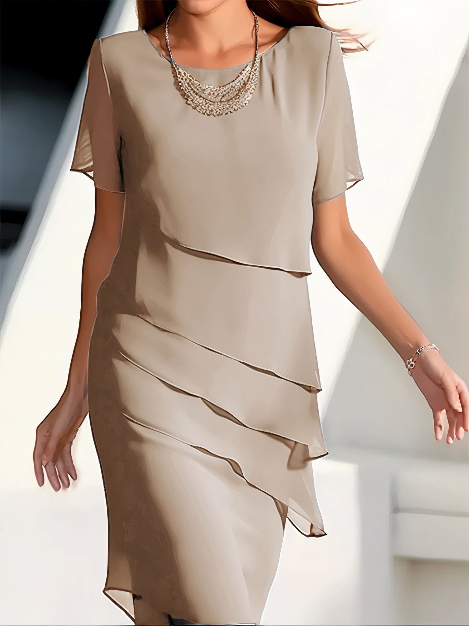 Variant image for Dames Lange Chiffon Jurk Vloerlengte Feestelijke Kleding Stijlvolle Dameskleding-25