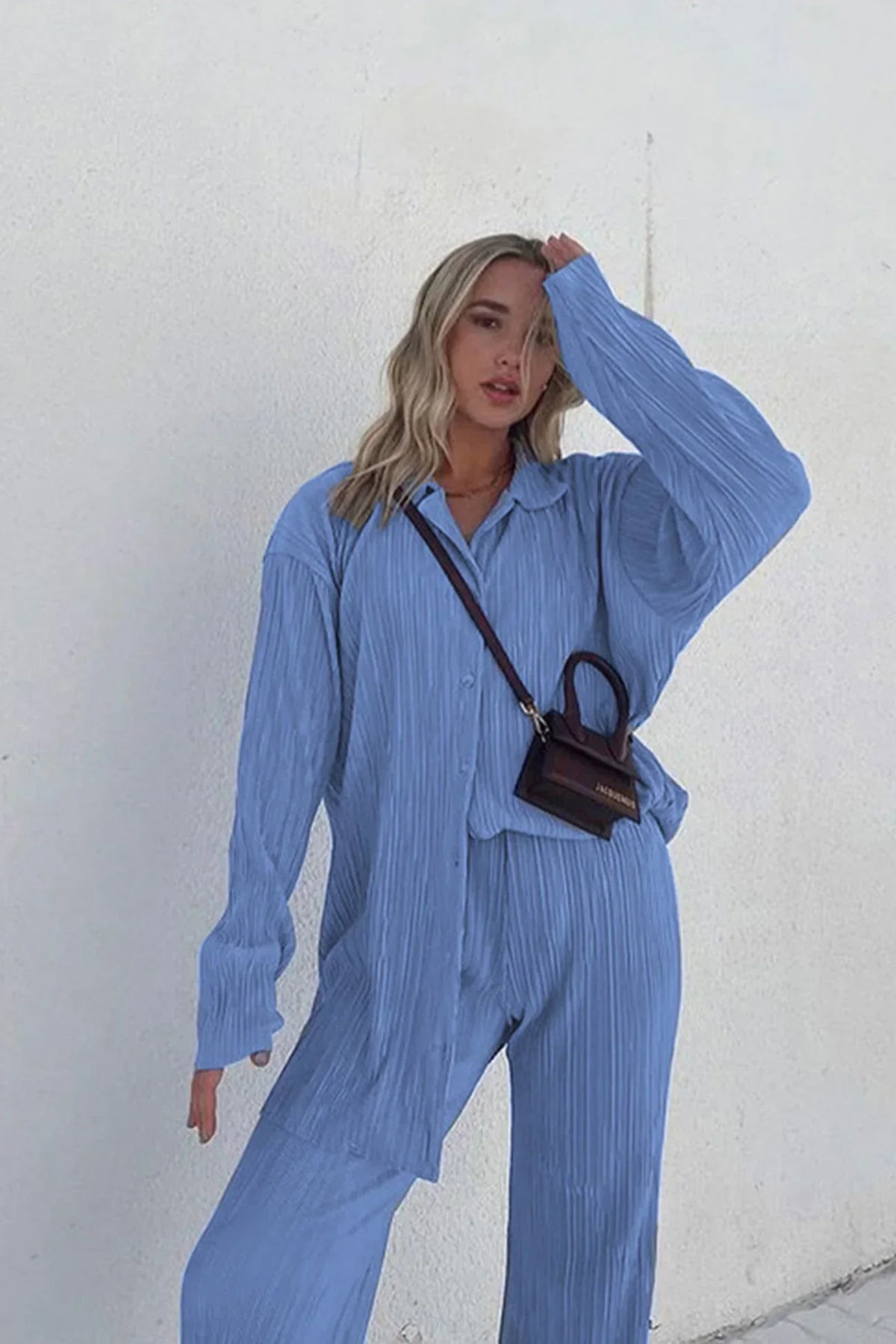 Variant image for Dames Set Linnen Shirt en Broek Ademend Stijlvol-21