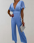 Variant image for Dames Jumpsuit V-Hals Met Wijde Pijpen van Polyester Feestelijke Jumpsuit Zwart-9