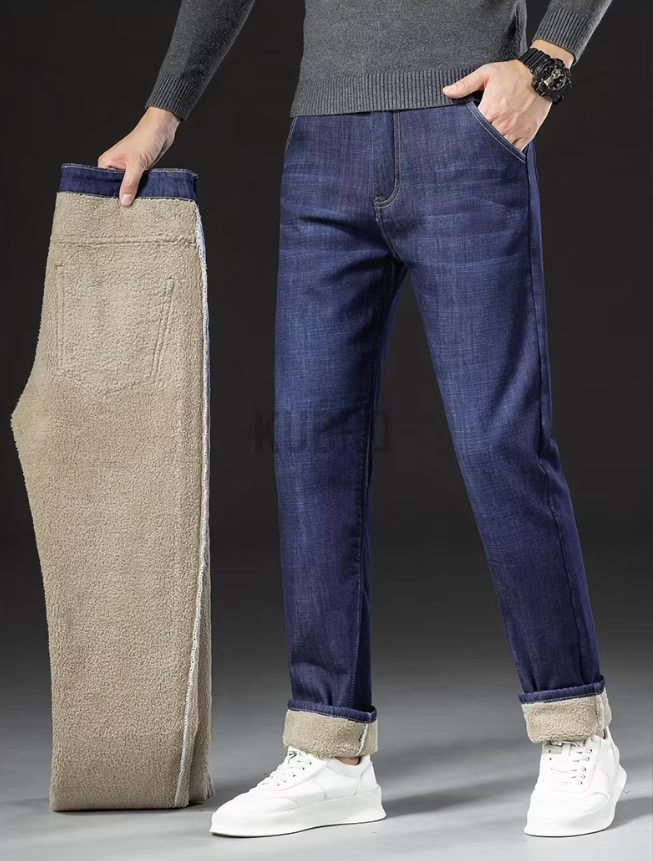 Rechte Herenbroek in Lamsleer Denimstijl 4
