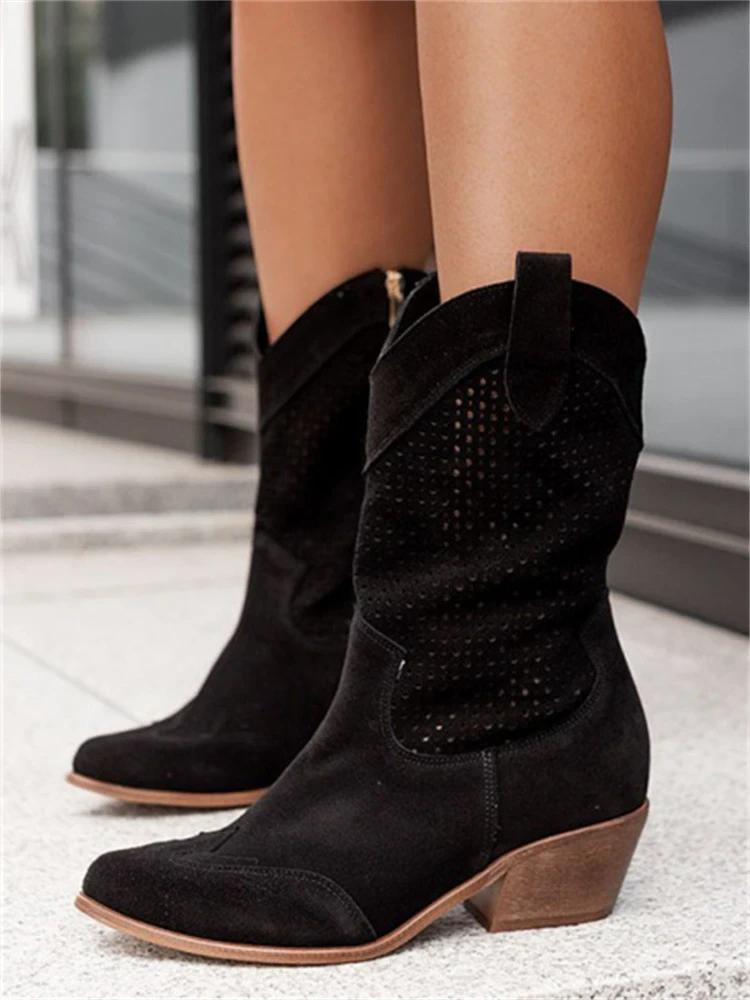Dames Cowboylaarzen Ademend Synthetisch Leer Stijlvol 5