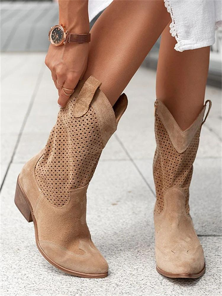 Dames Cowboylaarzen Ademend Synthetisch Leer Stijlvol 1