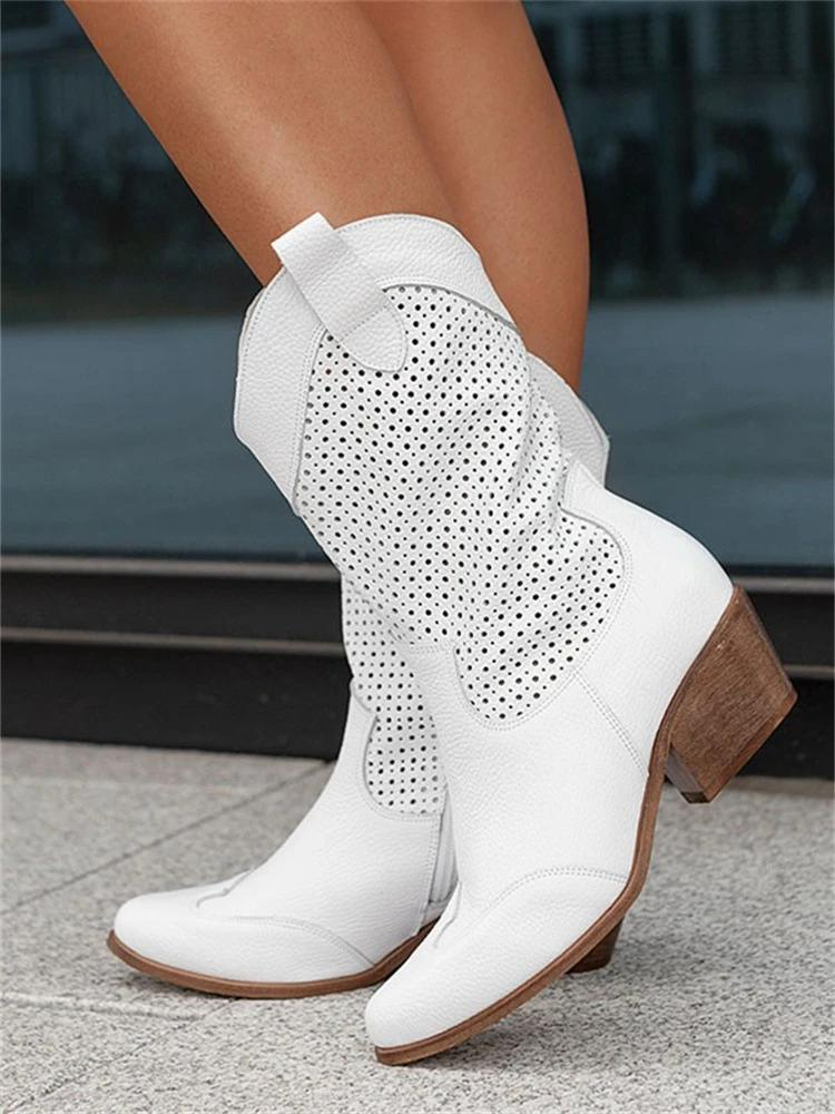 Dames Cowboylaarzen Ademend Synthetisch Leer Stijlvol 4