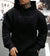 Zwarte Hoodie Heren Casual Katoen Comfortabele Pasvorm-1